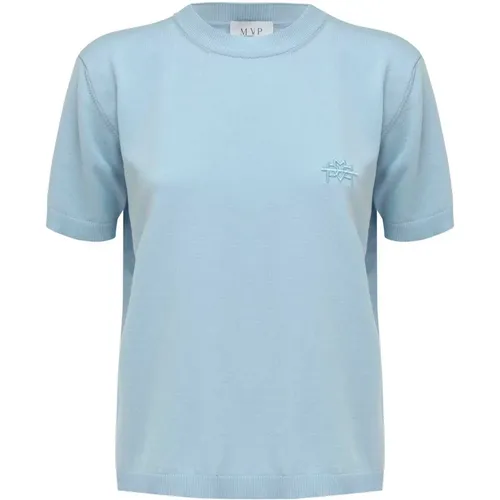 Embroidered Round Neck T-Shirt , female, Sizes: 2XS, M, XS - MVP wardrobe - Modalova