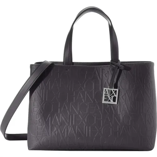 Schwarze Synthetische Shopper Tasche - Armani Exchange - Modalova