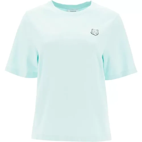 Mutiges Fox Head T-Shirt , Damen, Größe: L - Maison Kitsuné - Modalova