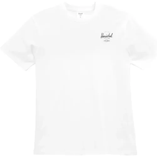 Weißes Baumwoll Logo Tee Herren - Herschel - Modalova