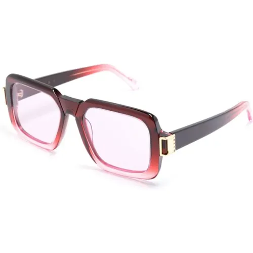 Rote Faded Burgundy Sonnenbrille , Damen, Größe: 55 MM - Marni - Modalova