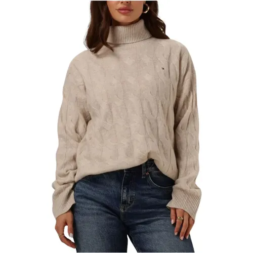 Weicher Wollkabel Roll-nk Pullover , Damen, Größe: S - Tommy Hilfiger - Modalova