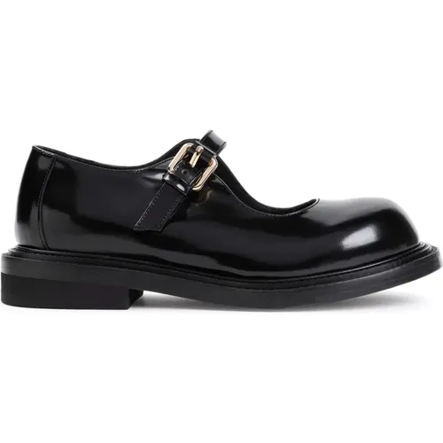 Klassische Schwarze Loafers , Damen, Größe: 39 EU - Moschino - Modalova