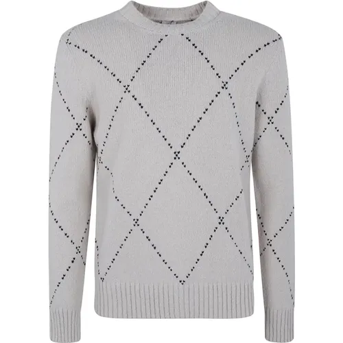 Argyle Check Wollstrickpullover , Herren, Größe: M - Eleventy - Modalova