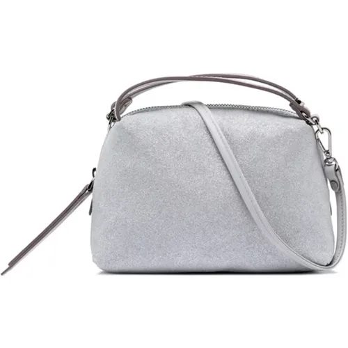Silver Suede Lurex Alifa Handbag , female, Sizes: ONE SIZE - Gianni Chiarini - Modalova