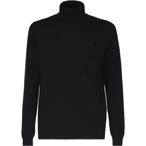 Schwarze Sweaters mit 98% Baumwolle , Herren, Größe: XL - Sun68 - Modalova