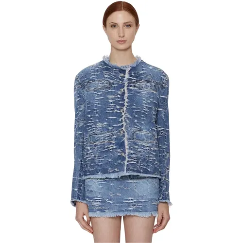 Denim Jacke Rundhals Langarm , Damen, Größe: XS - John Richmond - Modalova