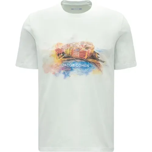 Pastel Printed Short Sleeve T-Shirt , male, Sizes: L, XL - Jacob Cohën - Modalova