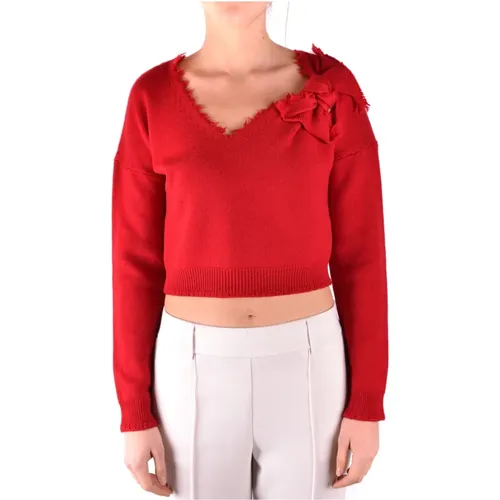 Valentino , Women's Clothing Sweater Burgundy Aw18 , female, Sizes: XS - RED Valentino - Modalova