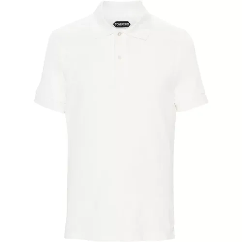 Towelling Short Sleeve Polo Shirt , male, Sizes: M, L, 2XL, XL - Tom Ford - Modalova