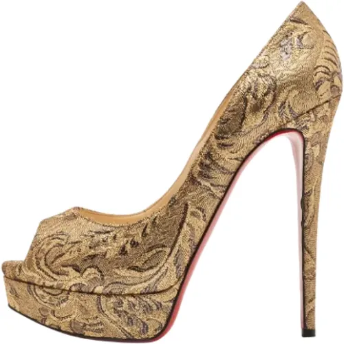 Pre-owned Fabric heels , female, Sizes: 7 1/2 UK - Christian Louboutin Pre-owned - Modalova