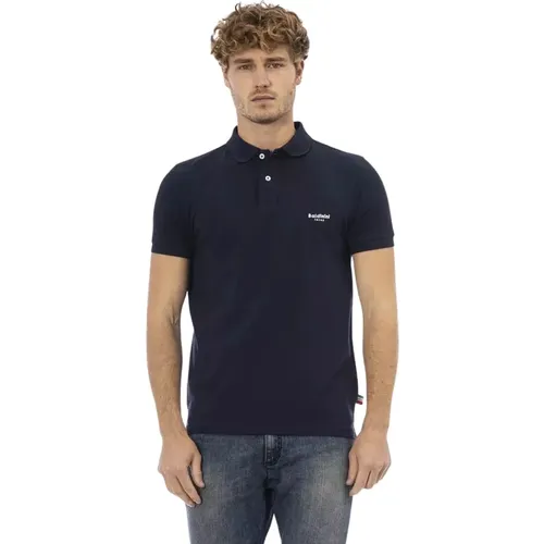 Blau besticktes Baumwoll-Poloshirt , Herren, Größe: 2XL - Baldinini - Modalova