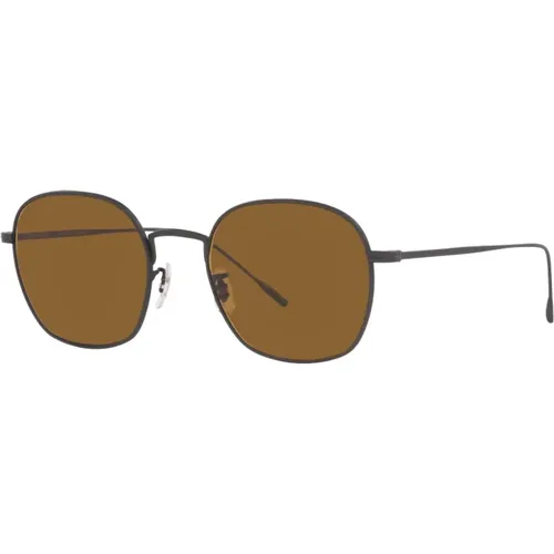 Matte /True Brown Sunglasses ADES,Brushed Silver/Blue Sunglasses Ades OV - Oliver Peoples - Modalova