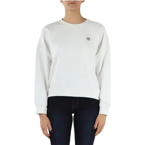 Oversized Baumwoll-Sweatshirt mit Logo , Damen, Größe: S - Twinset - Modalova