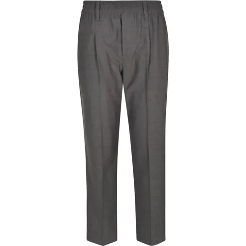 Grey Wool Cropped Trousers , female, Sizes: L - BRUNELLO CUCINELLI - Modalova
