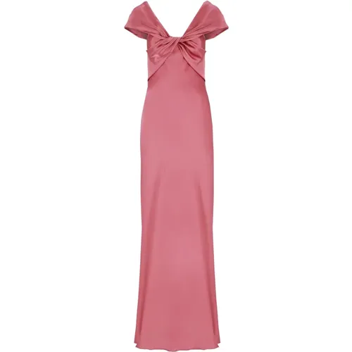 Silk Blend V-Neck Dress , female, Sizes: XS - alberta ferretti - Modalova