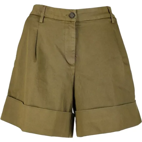 Militärgrüne Bermuda Shorts , Damen, Größe: W30 - Fay - Modalova