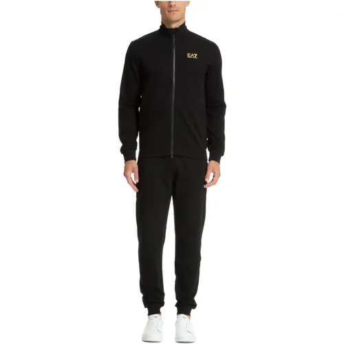 Plain Tracksuit with Drawstring and Zip , male, Sizes: 2XL, XL, L, S, M - Emporio Armani EA7 - Modalova