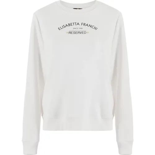 Glamouröser Logo Sweatshirt , Damen, Größe: M - Elisabetta Franchi - Modalova