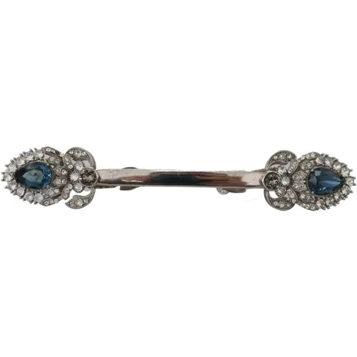 Elegant Sterling Silver Glass Brooch , female, Sizes: ONE SIZE - Dolce & Gabbana - Modalova