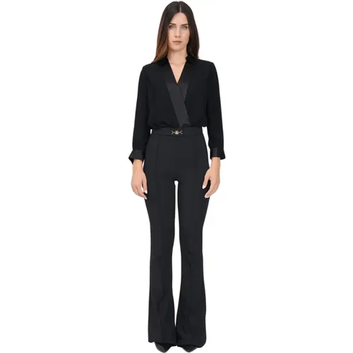 Elegant Jumpsuit with 3/4 Sleeves , female, Sizes: L, S, M - Elisabetta Franchi - Modalova