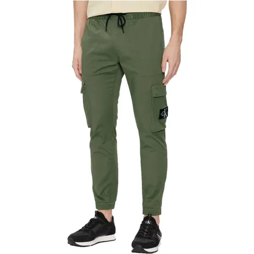 Stylische Grüne Baumwollhose mit Taschen , Herren, Größe: M - Calvin Klein Jeans - Modalova