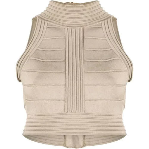 Geripptes Strick Tank Top in - Balmain - Modalova