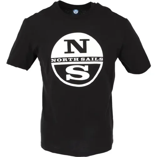 Herren Schwarzes Print T-shirt , Herren, Größe: S - North Sails - Modalova