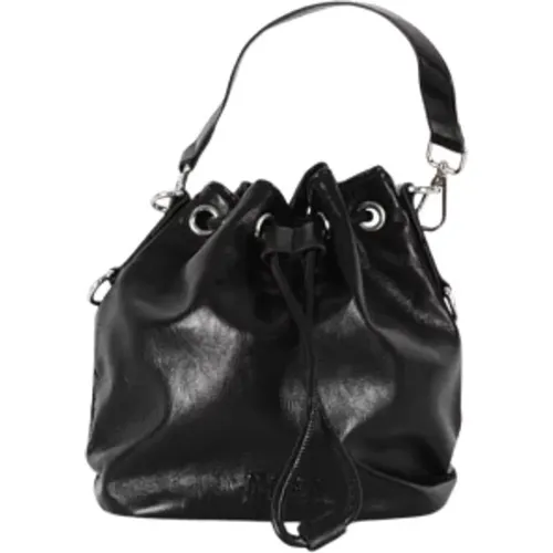 Bucket bag with laminated cracklè effect , female, Sizes: ONE SIZE - Msgm - Modalova