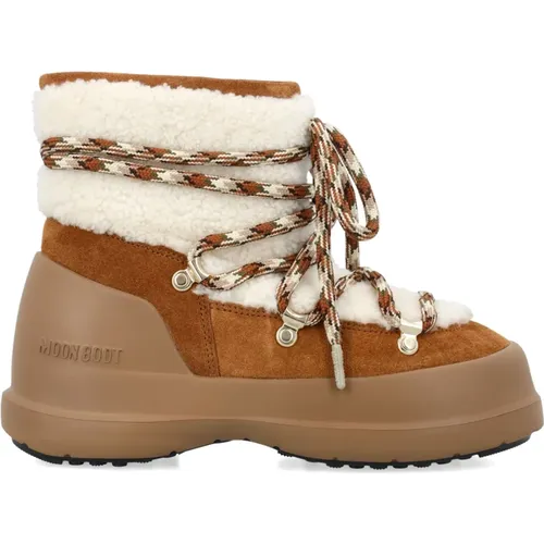 Shearling Schnürstiefel , Damen, Größe: 36 EU - moon boot - Modalova