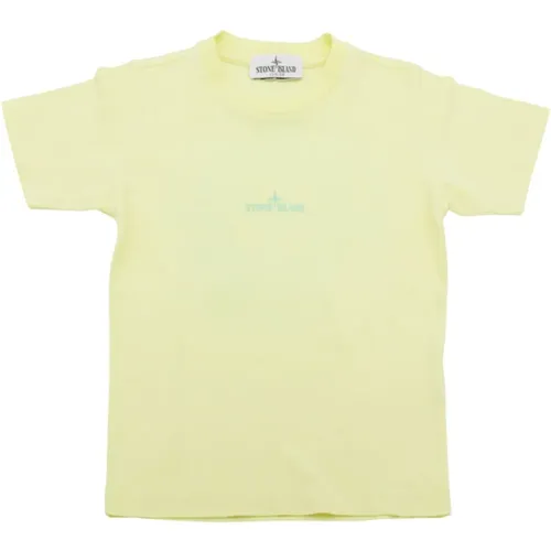 Gelbes Kinder T-Shirt mit Logo-Print - Stone Island - Modalova