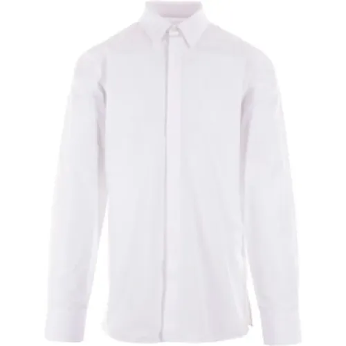 Weißes Baumwollpopeline-Hemd mit 4G-Stickerei , Herren, Größe: L - Givenchy - Modalova