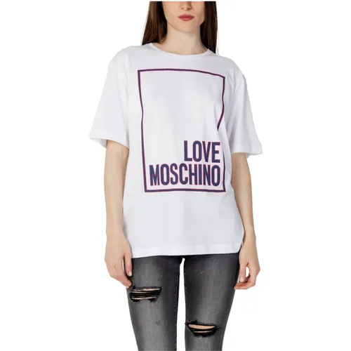 Logo Box T-Shirt for Women , female, Sizes: L, S, XS, M - Love Moschino - Modalova