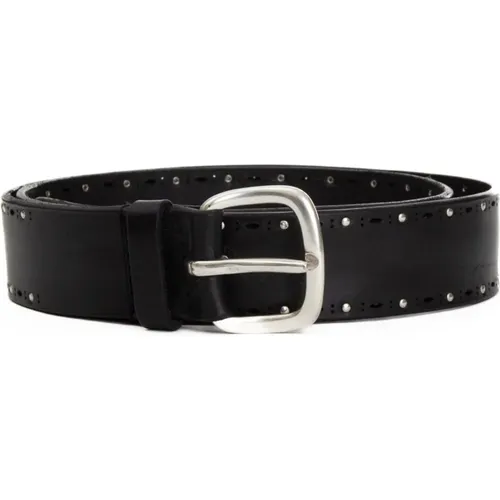 Leather Belt with Studs , male, Sizes: 100 CM, 95 CM, 90 CM - Orciani - Modalova