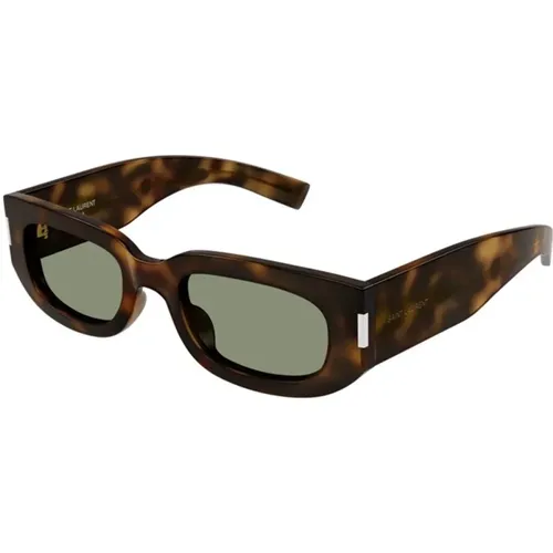 Green Havana Sunglasses SL 697 , female, Sizes: 51 MM - Saint Laurent - Modalova