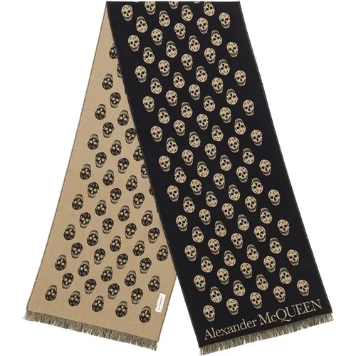 Ribbed Skull Winter Scarf , male, Sizes: ONE SIZE - alexander mcqueen - Modalova