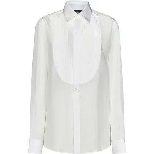 Ivory Seidensatin Plissierte Bluse - Dsquared2 - Modalova