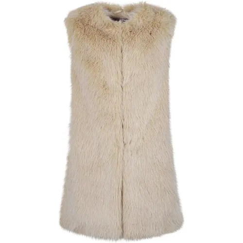 Faux Fur Gilet Vest , Damen, Größe: S - Herno - Modalova