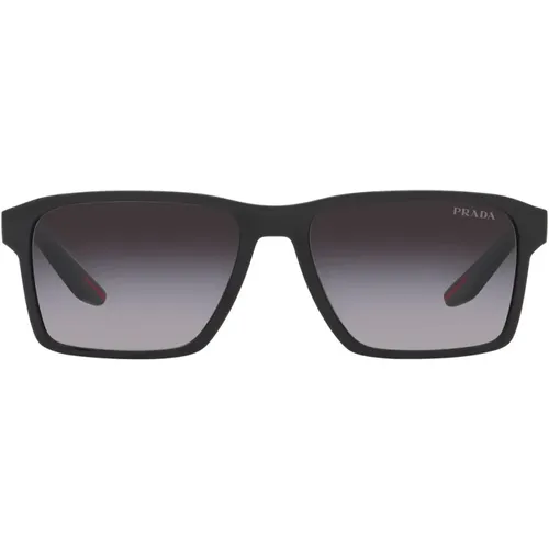Sporty Sunglasses with Frame and Gray Gradient Lenses , unisex, Sizes: 58 MM - Prada - Modalova