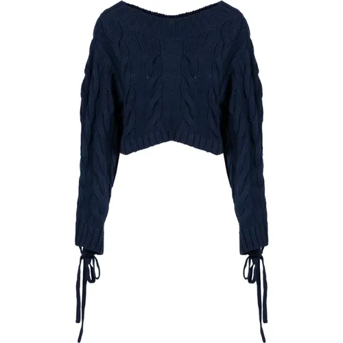 Blaue Cable Lace Up Jumper , Damen, Größe: S - Kenzo - Modalova