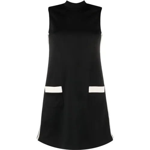 Kurzes schwarzes Jerseykleid mit Kontrastdetails - Palm Angels - Modalova