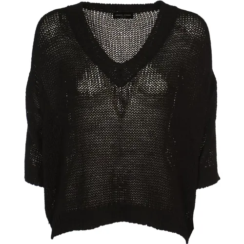 V-Neck Sweaters , female, Sizes: M - Roberto Collina - Modalova