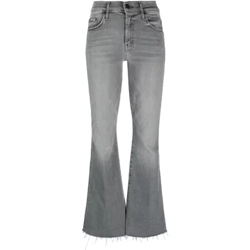 Graue Stretch-Jeans aus Baumwollmischung mit geradem Bein , Damen, Größe: W24 - Mother - Modalova