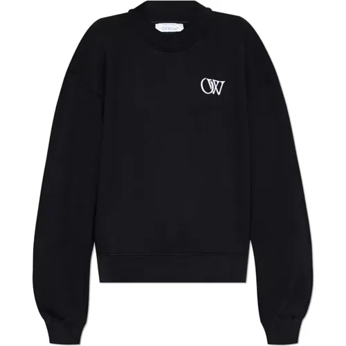 Sweatshirt mit Logo , Damen, Größe: 2XS - Off White - Modalova