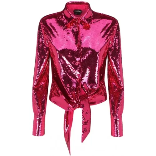 Sequin-Embellished Shirt , female, Sizes: 3XS - Tom Ford - Modalova