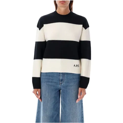 Striped Penny Knitwear Black White , female, Sizes: M, L - A.p.c. - Modalova