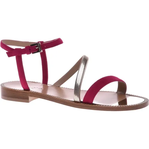 Sandal in fuchsia suede , female, Sizes: 4 UK, 5 UK, 6 UK - Baldinini - Modalova