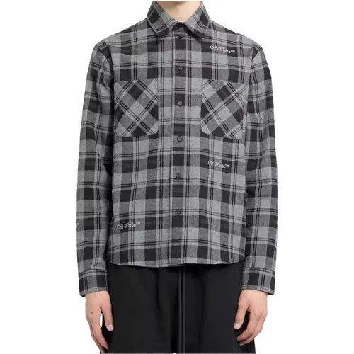 Multicolor Check Shirt Dark Grey , male, Sizes: L, S, M - Off White - Modalova