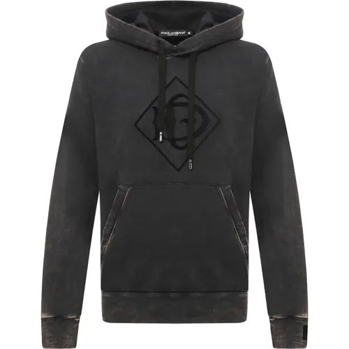 Stylish Logo Hooded Sweatshirt for Men , male, Sizes: S - Dolce & Gabbana - Modalova
