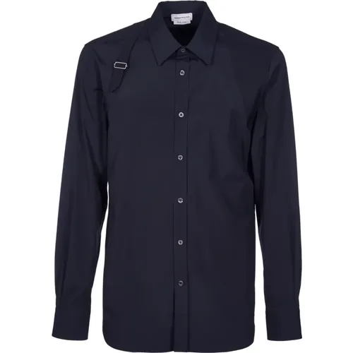 Slim Fit Shirt with Silver Buckle , male, Sizes: M - alexander mcqueen - Modalova